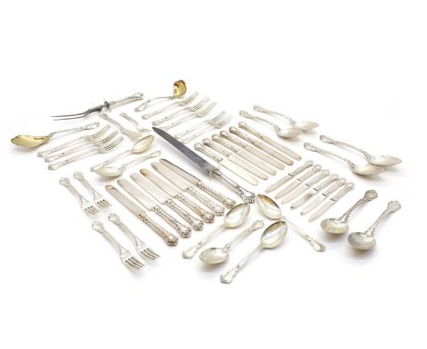 A Gorham Sterling silver 'Chantilly' pattern flatware service, for six settings, comprising, six table forks; six dessert for