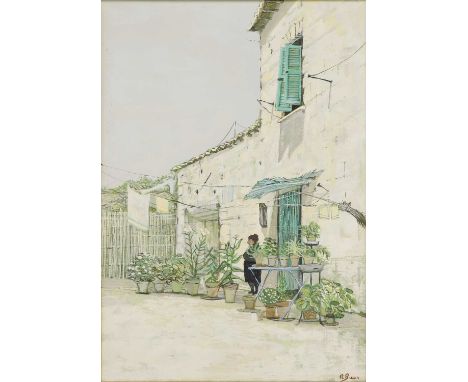 ▲ Richard Beer (1928-2017) Washing day in Italysigned 'R Beer' l.l., oil on canvas73 x 51cmCondition ReportFramed: 81.5 x 58.