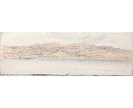 English 19th Century School: watercolour sketch, "Caprera and Garibaldi's House from Madelena Roads March 31 1870", unframed