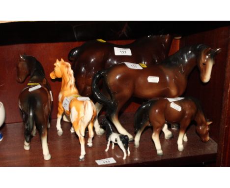 Six assorted ceramic models of horses