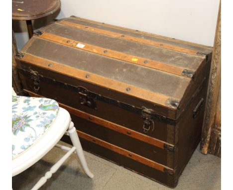 An early 20th Century dome top cabin trunk, 33" wide