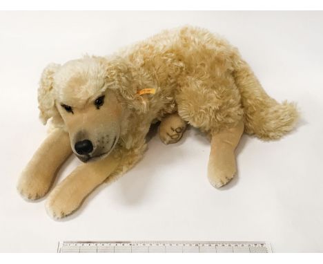 STEIFF DOG 60CM FROM NOSE TO TAIL, BUTTON IN EAR &amp; IN GREAT CONDITION