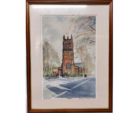 Frank Green Print -All Hallows -signed Frank Green 1997 21” high by 16” wide 