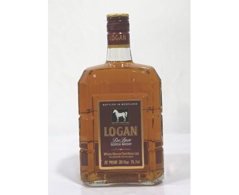 LOGAN DE LUXE 70 PROOFA bottle of Logan De Luxe Blended Scotch Whisky from the early 1970's.  26 2/3 Fl. Ozs./ 75.7cl.  70 pr