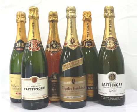 SELECTION OF SIX BOTTLES FRENCH SPARKLING WINE/ CHAMPAGNEA selection of six bottles including: two bottles of Taittinger Brut