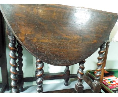 Gate legged table with barley twist legs 