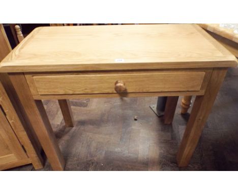  new good quality light oak desk/console table fitted one long drawers 