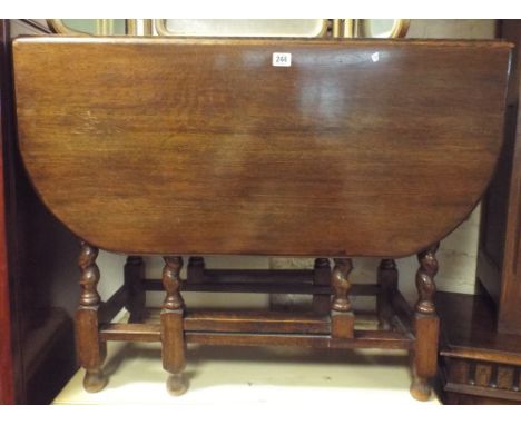 1930's oak barley twist gate leg dining table 