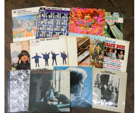 Collection of 27 record albums to include the Beatles, the Kinks, Booker T & the M.G.'s, the Beach Boys, Bob Dylan etc 