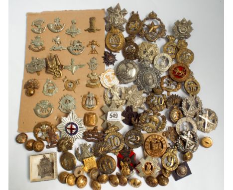 A collection of British army cap badges, mostly Scottish issues and Glengarry badges, to include the Liverpool Scottish, the 