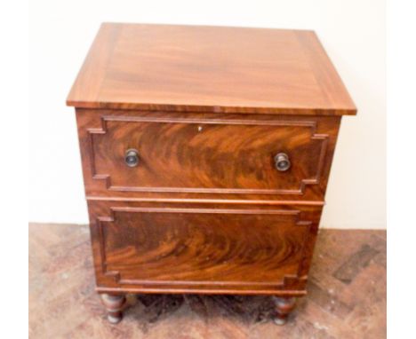Victorian mahogany commode converted to a cupboard with later interior drawers 
