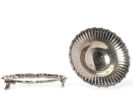 VICTORIAN SILVER CARD TRAYmaker Henry Wilkinson & Co., Sheffield 1845, of shaped circular form, with scroll and shell, decora