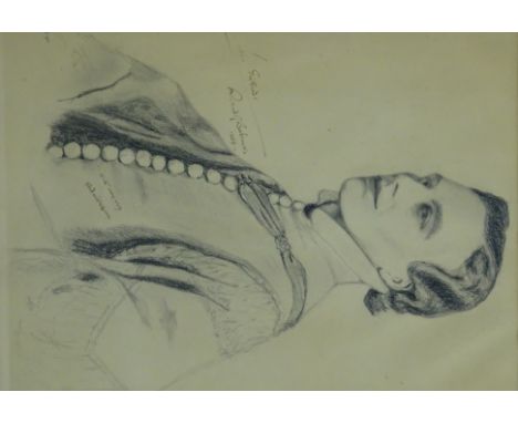 Half length portrait of John Gielgud as Richard of Bordeaux, after Yvonne Gregory, signed 'John Gielgud, Richard of Bordeaux,