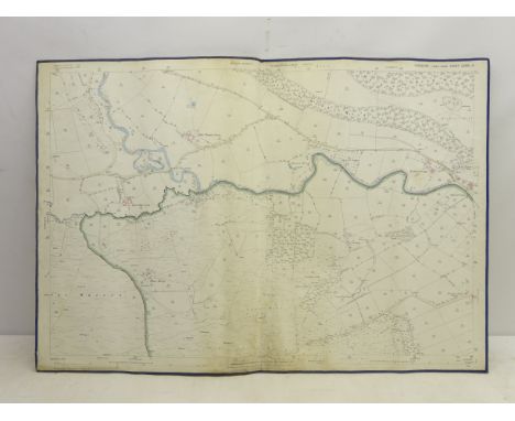 Set of six numbered Victorian Ordnance Survey Coloured Maps of Hutton Bushel &c. Yorks, 1/25000 scale, surveyed in 1890, pub.