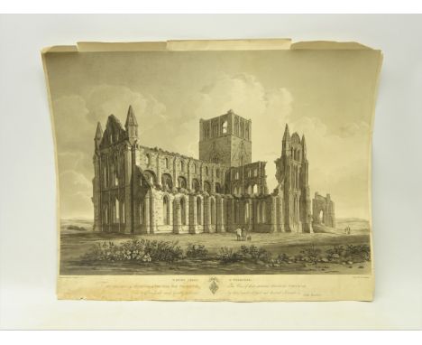 'Whitby Abbey in Yorkshire' dedicated to Mrs Cholmley of Whitby and Howsham..Drawn & Etched by John Buckler, Engraved by R. R