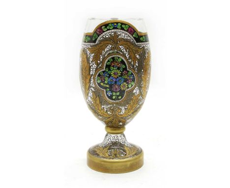 A Haida glass vase, with transparent enamel decoration, 24cm high