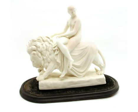 A 19th century Minton Parian ware figure, modelled by John Bell, depicting Una &amp; the lion, made for Felix Summerly's Art 