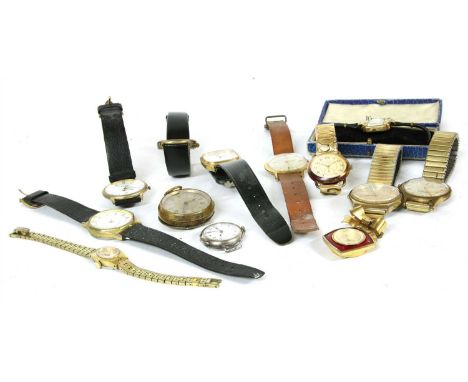 A ladies 9ct gold Rotary cocktail watch , together with an assortment of ladies and gents wristwatches