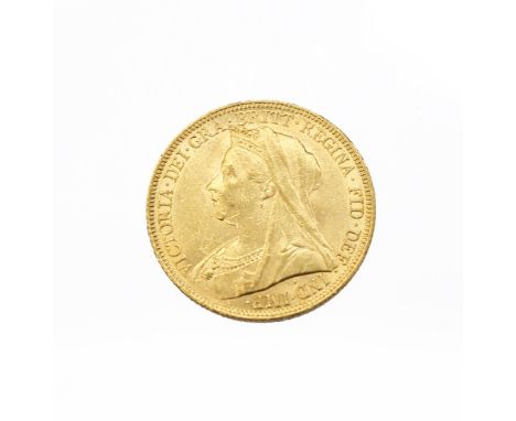 A Victoria 1897 "Old head" gold sovereign, Sydney mint, Marsh 166.   