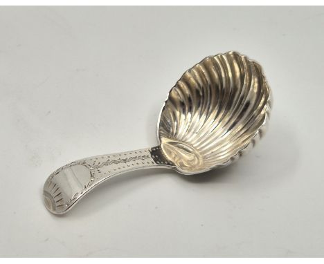 A silver old English pattern caddy spoon, by Thomas Bradbury &amp; Sons Ltd, Sheffield 1935, with shell form bowl and bright 
