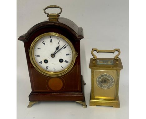 An early 20th cent mantle clock and a carriage clock&nbsp;