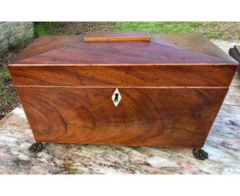 A 19th cent Sarcophagus tea caddy and other woodenwarre