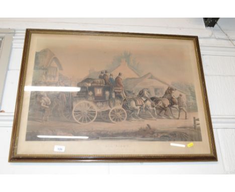 A 19th Century coloured coaching print "All Right"