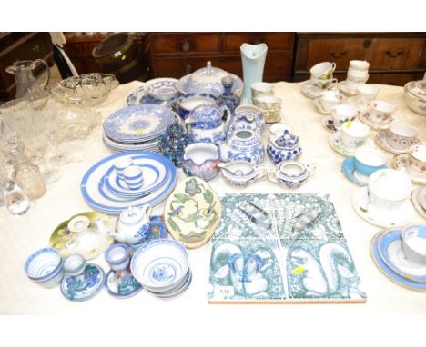 A collection of miscellaneous china and pottery to include T.G. Green Cornish ware etc.