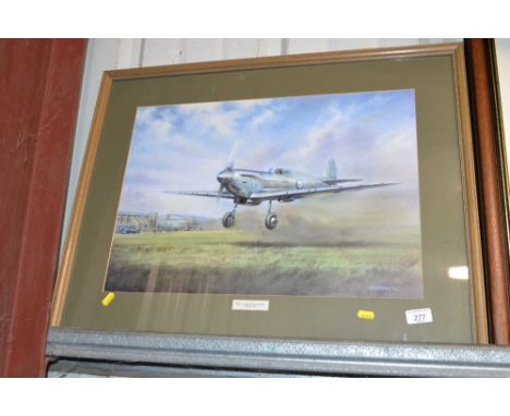 J.W. Mitchell, coloured print "First Flight Of The Spitfire"