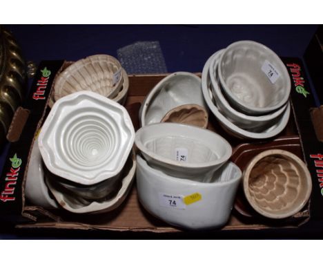 A collection of assorted ceramic jelly and culinary moulds, fifteen approx