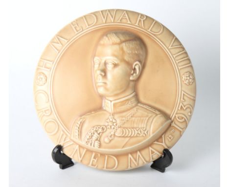 A Burleigh ware pottery wall plaque commemorating Edward VIII's Coronation