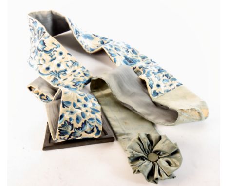 A Chinese silk sash, now converted as a bell pull