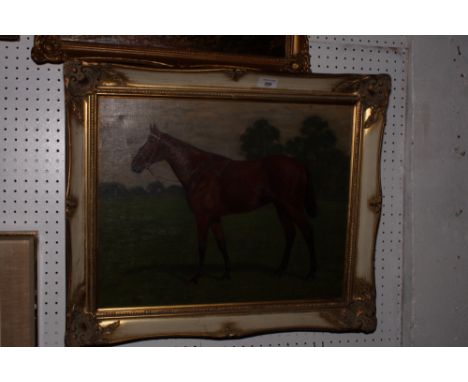 R H Brock 1916: oil on canvas, portrait of a horse, 15 1/2" x 19 1/2"