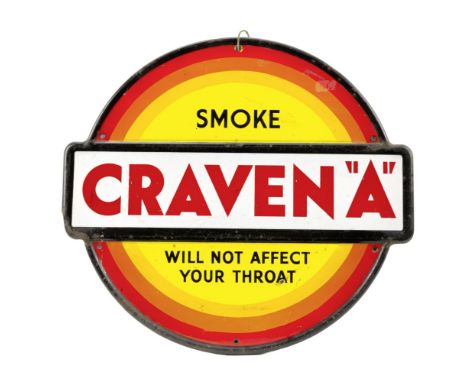 A Craven 'A' enamel sign,single-sided, five colour enamel, 61cm wide For further information on this lot please visit Bonhams