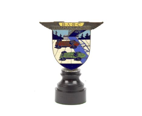 A BARC Brooklands enamel car badge,by Spencer of London, numbered 1019 to reverse, enamelled in seven colours, slight chip/br