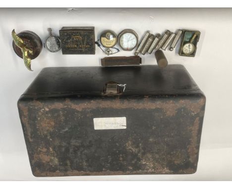 An Autojumbler's Lot,including a leather-cased 'Densimeter', Registered Design  for 1903, two Smiths dashboard clocks (requir