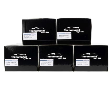 Five boxed 1:18 scale Porsche models from the limited edition Tecnomodel Mythos series, Italiancomprising TM18-145A Porsche 7