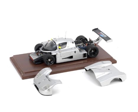 An Exoto Racing Legends 1:18 scale model Sauber-Mercedes C9,V8 Group C Sports Car, die cast white metals and plastics, with d