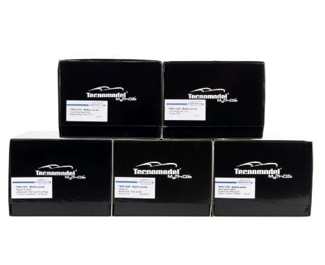 Five boxed 1:18 scale British Racing and Sporting models from the limited edition Tecnomodel Mythos series, Italian,comprisin