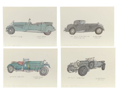 Robbie MacGregor (British, 1955-), twenty illustrations of mainly pre-War Bentley cars,each signed and dated 2021 on watercol