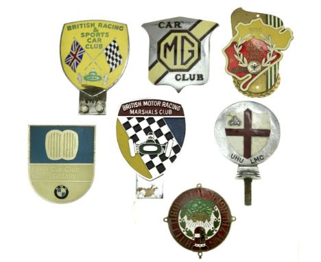 Seven car badges and plaques,five enamelled, comprising 1956 ADAC RheinLandFahrt Gau-Nordrhein plaque by F.Hoffstatter of Bon