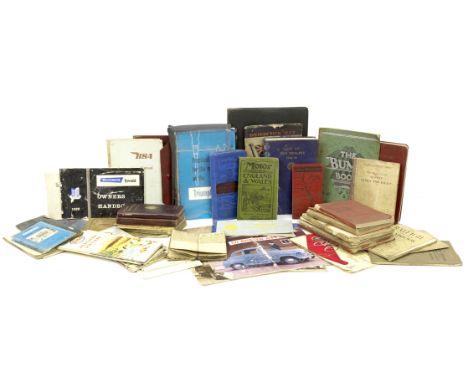 Assorted pre and post-War technical literature, maps and ephemera,including a Three Litre Bentley Instruction Book, maroon wr