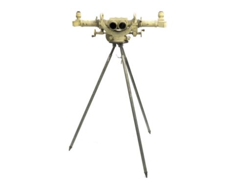 An Anti-Aircraft Double Telescope by Cooke, Troughton &amp; Simms of York, 1942,brass construction, the central housing marke