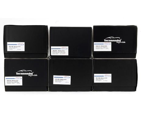 Six boxed 1:18 scale models of Italian marques by Tecnomodel from the Mythos series, Italian,comprising TM18-08C Alfa Romeo 3