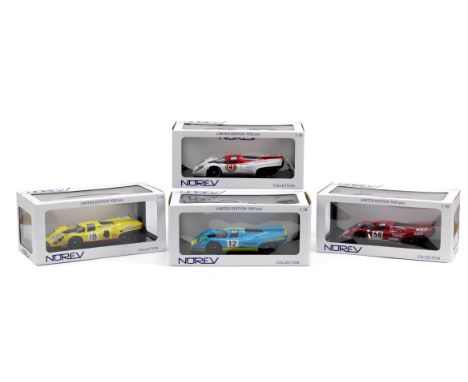 Four boxed 1:18 scale limited edition die-cast Porsche 917 K racing models, by Norev of France,each limited edition of 1,000,