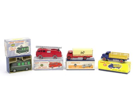 Four boxed Dinky commercial vehicles,comprising 968 BBC TV Roving Eye Vehicle; 417 Leyland Comet Lorry (blue cab with yellow 