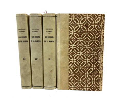 CERVANTES SAAVEDRA, M. de. El ingenioso hidalgo Don Quixote de la Mancha. Burdeos, J. Pinard, 1804. 4 vols. Sm-8°. Attractive