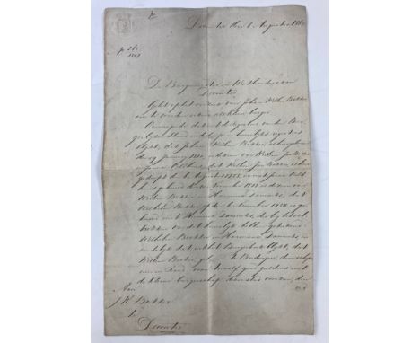 DEVENTER -- LETTER OF RECOGNITION, issued by burgomaster and aldermen of the city of Deventer, to Johan Willem Bakker, certif