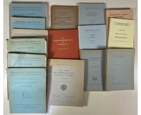 BIBLIOTHECA AEGYPTIACA. Vol. I, III, V, VII, VIII, IX. (Vol. I in reprint). 1933-73. 6 vols. of the series. 4°. Owrps. (Loose