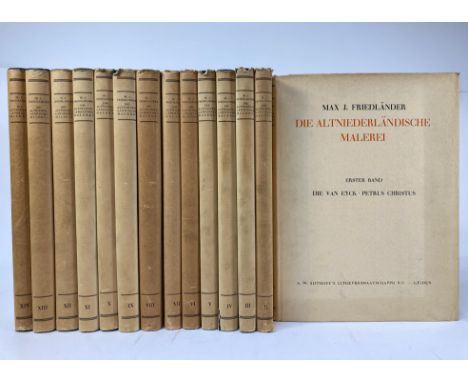 FRIEDLÄNDER, M.J. Die altniederländischen Malerei. Leid., Berl., 1934-37. 14 vols. Prof. ill. 4°. Ohcl. w. dust-j. (Dust-j. o